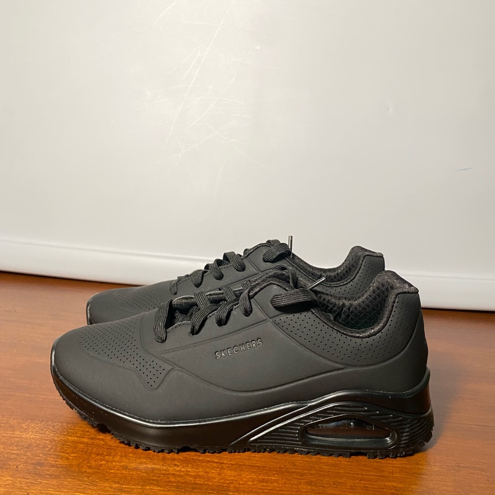 Skechers Shoes Womens 8 Black Work Slip Resistant Air Cooled Foam Sneakers